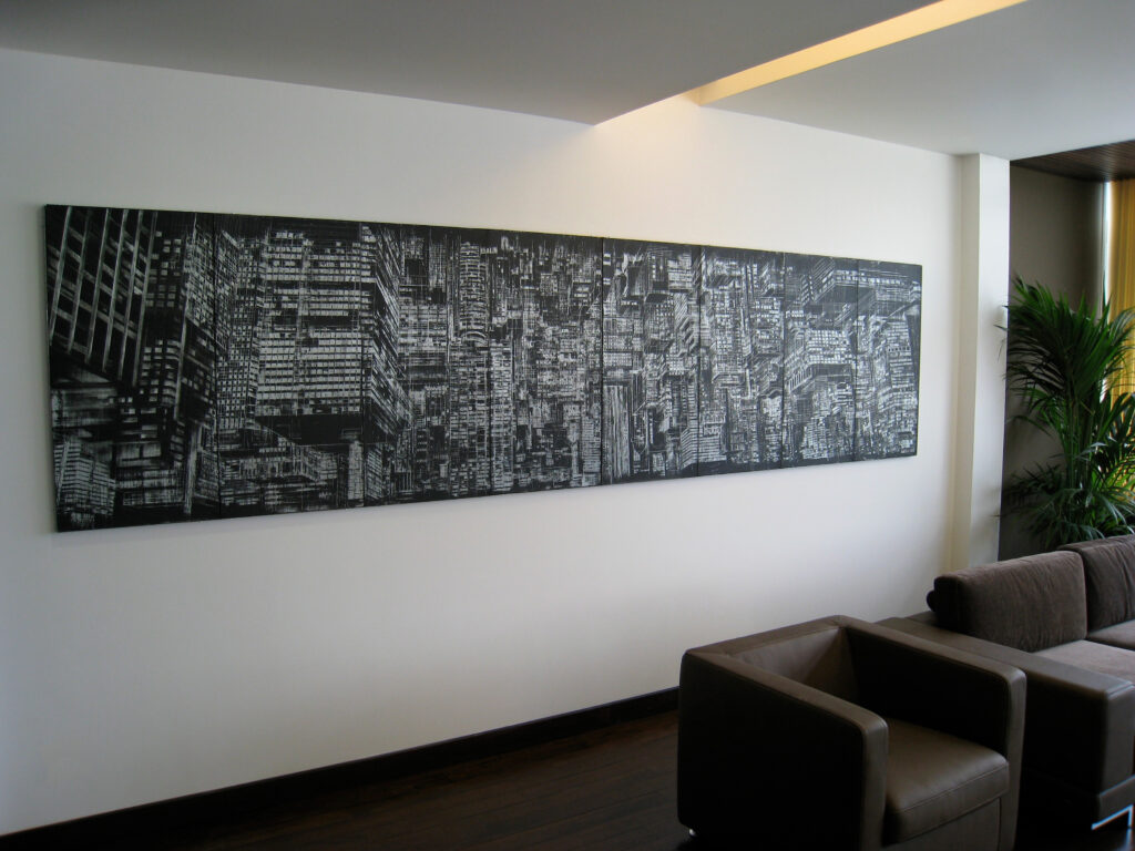 MegaCity 400 X 100 cm etched metal plate